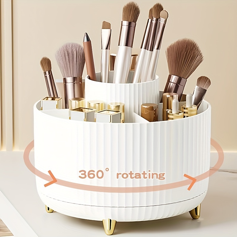 Case With Pencil Holder - Rotatable Makeup Desktop Cosmetic Storage Box