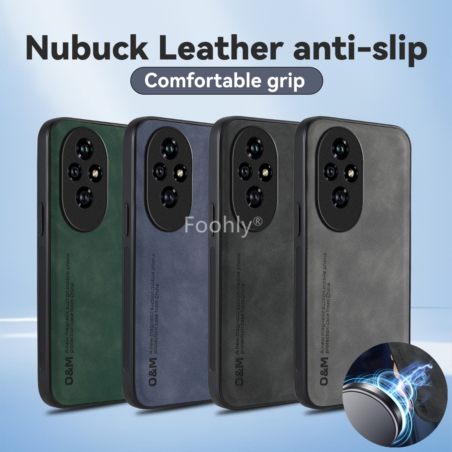 Magnetic Case Smart - Nubuck Leather Shockproof Magnetic Case for