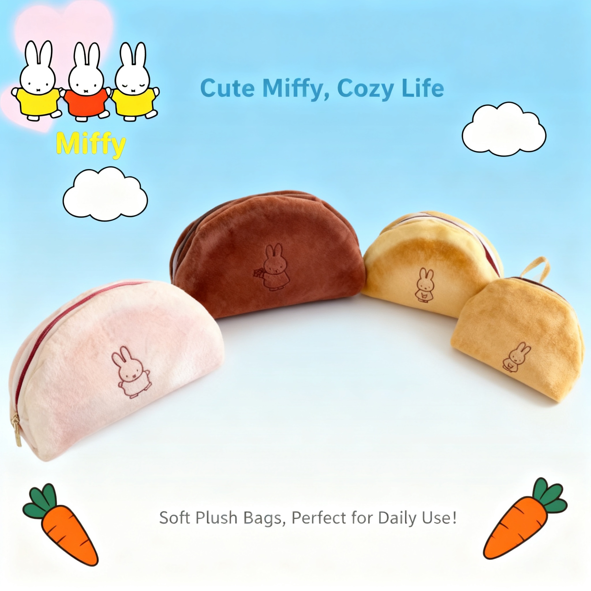 Case With Pencil Holder - Japanese Kawaii Rabbit Bread Pencil Case