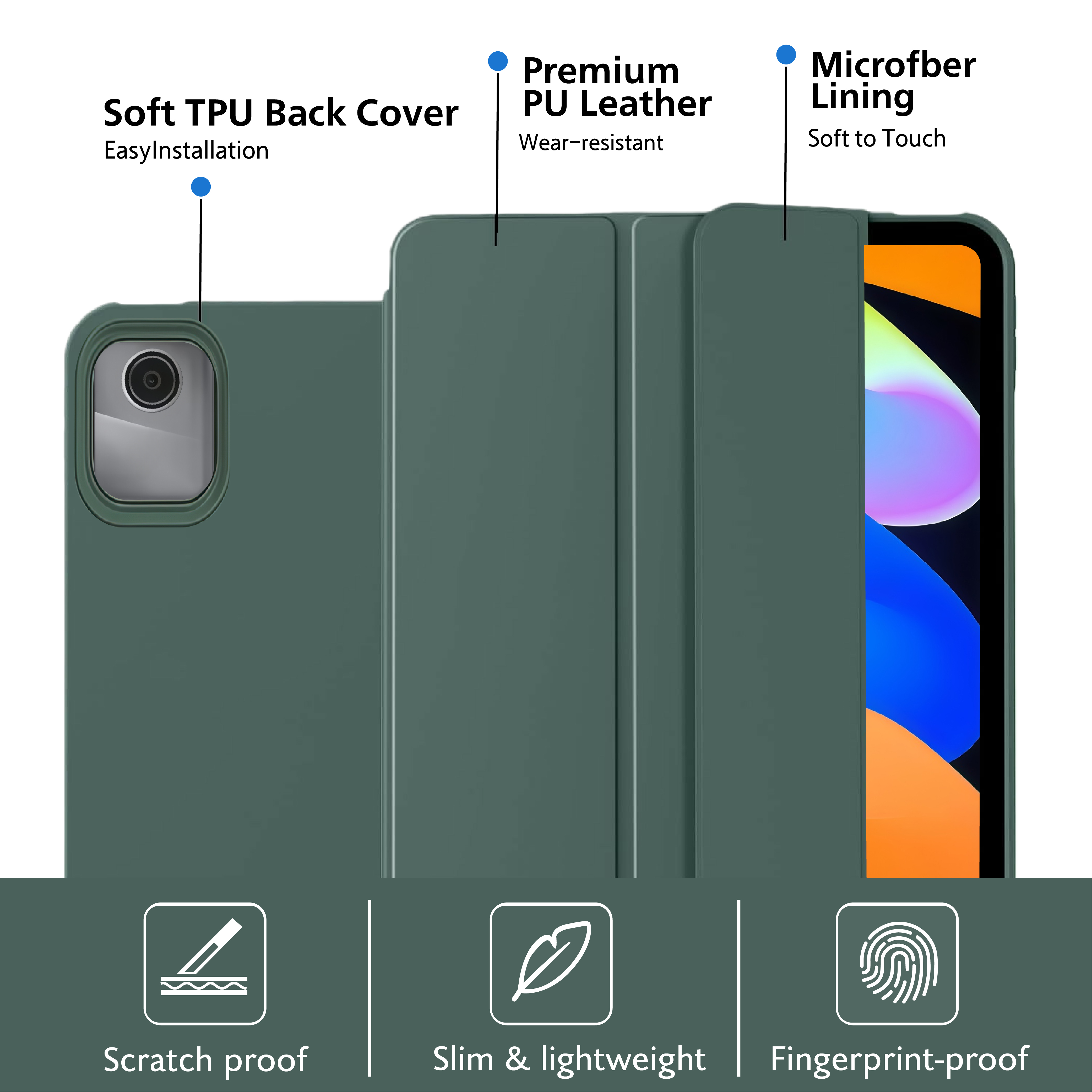 Tri-fold Flip Case For Lenovo  - огляд і ціна Lenovo Tablet M11 Accessories