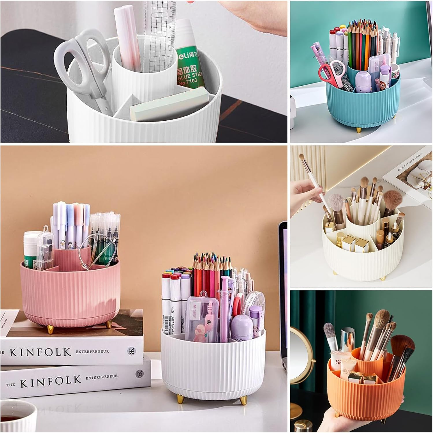 360° Rotating Makeup Tool Stor - огляд і ціна Case With Pencil Holder